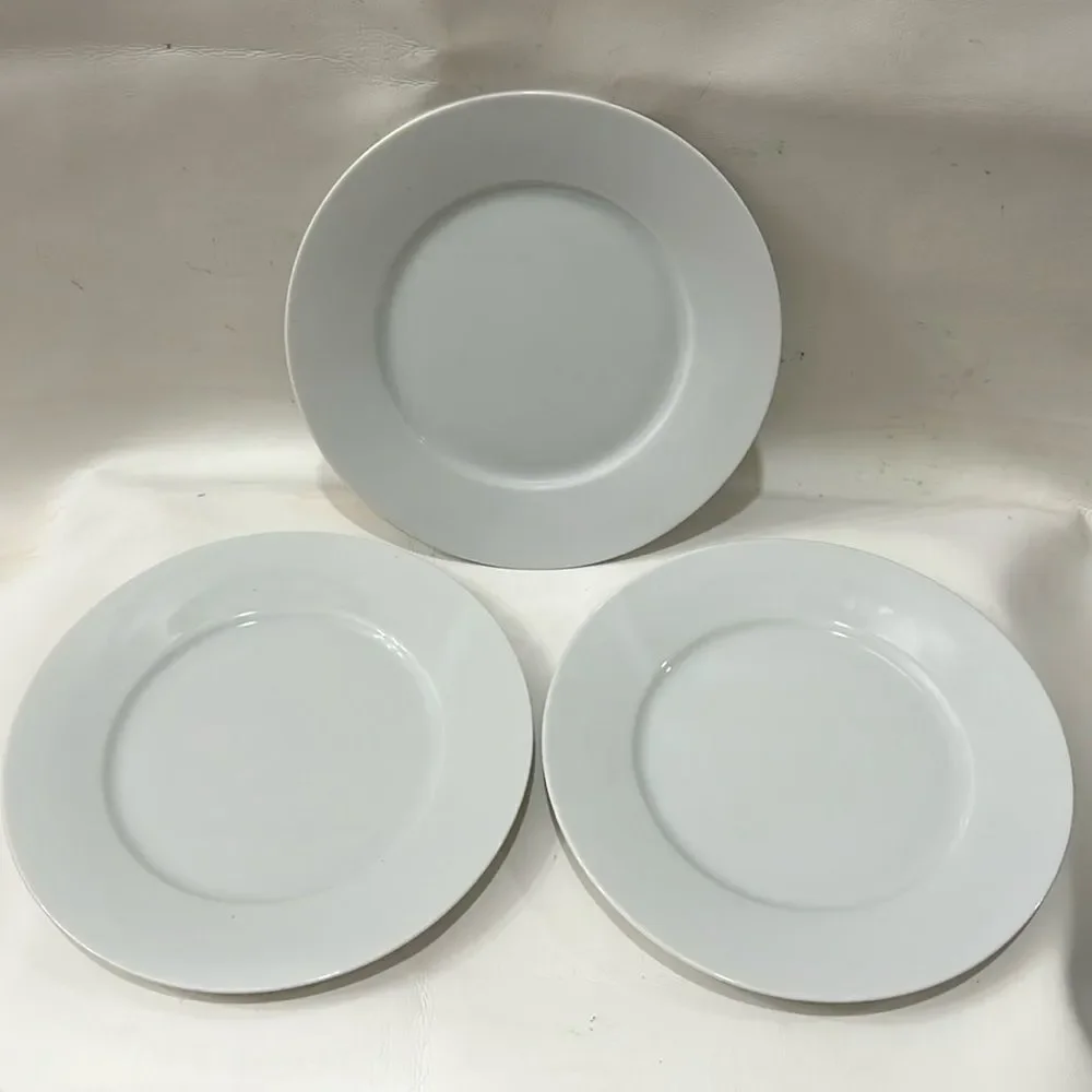 IKEA Sweden Stoneware 2 Salad Appetizer Bread Saucer 7 3/4 In Round Modern White